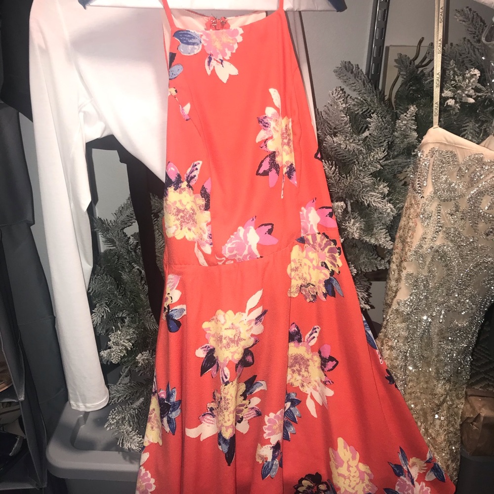 Floral orange dress